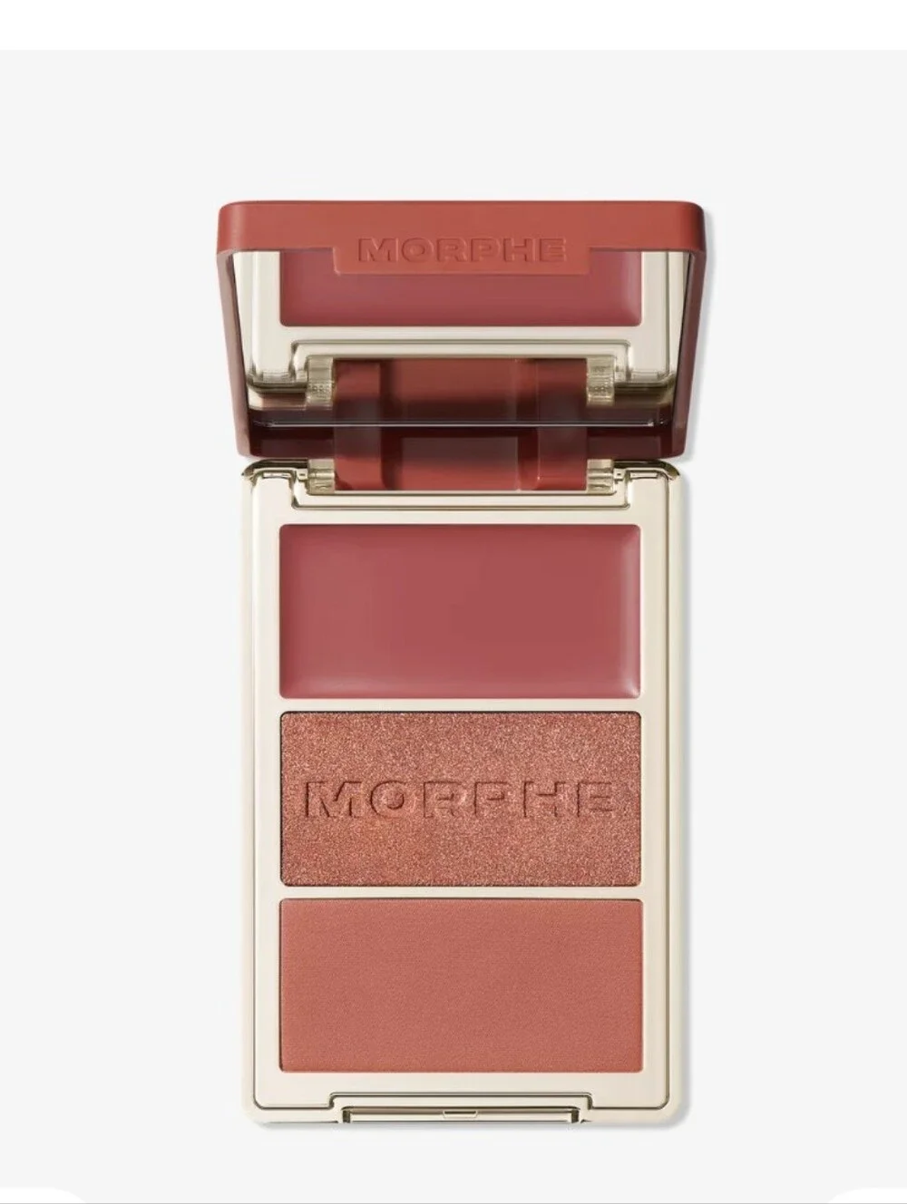 Morphe Cheek Thrills Multi-Finish Face Trio Shade: Private Island (warm mocha)
